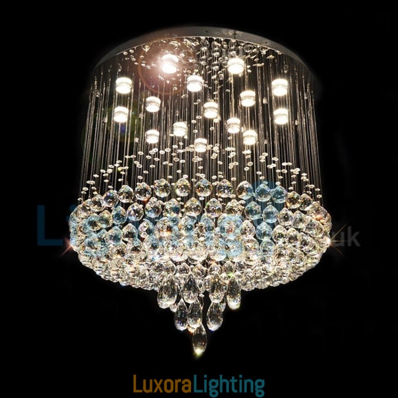 Designer Touch Decorative Modern Contemporary Chandelier Flush mount Pendant Fixture Crystal Rain Drop Light