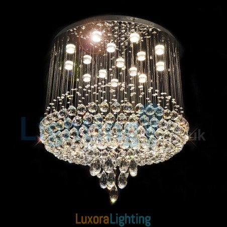 Designer Touch Decorative Modern Contemporary Chandelier Flush mount Pendant Fixture Crystal Rain Drop Light
