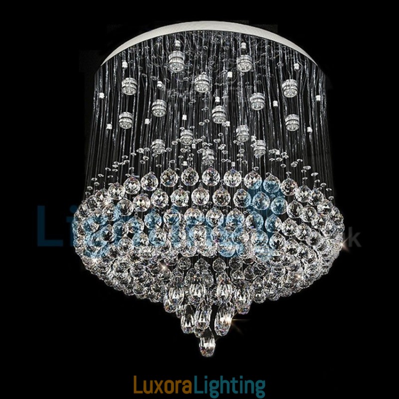 Designer Touch Decorative Modern Contemporary Chandelier Flush mount Pendant Fixture Crystal Rain Drop Light