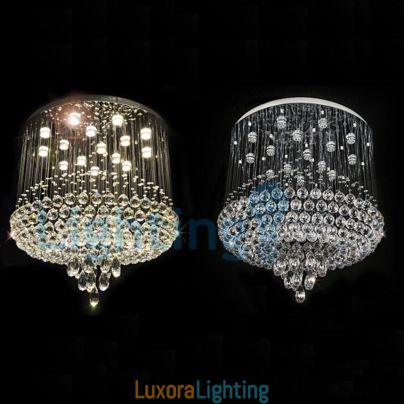 Designer Touch Decorative Modern Contemporary Chandelier Flush mount Pendant Fixture Crystal Rain Drop Light