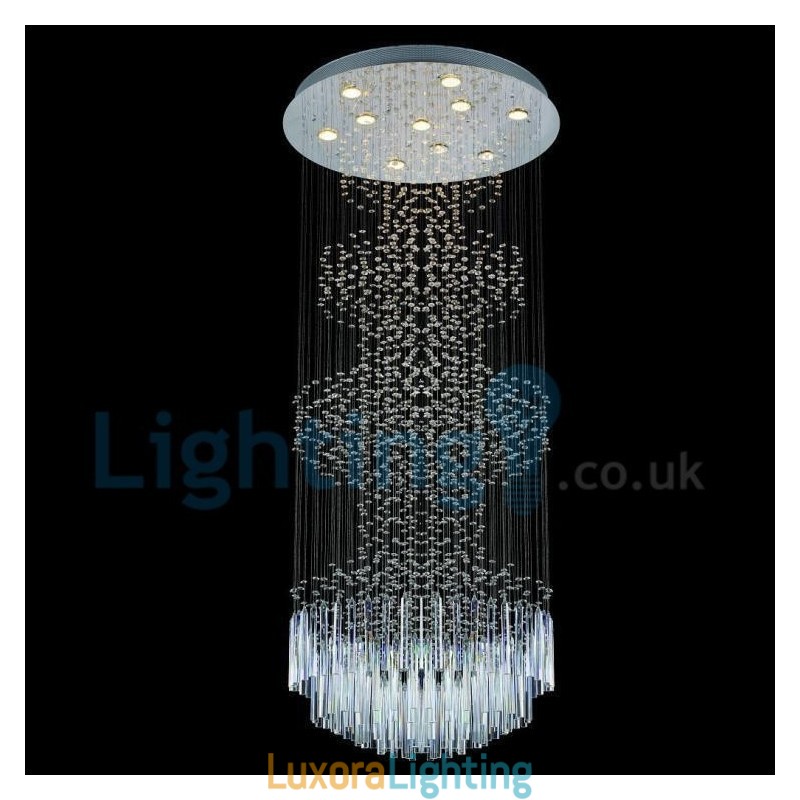 Designer Touch Decorative Modern Contemporary Chandelier Flush mount Pendant Fixture Crystal Rain Drop Light