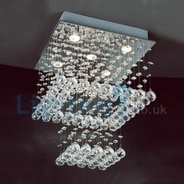 Designer Touch Decorative Modern Contemporary Chandelier Flush mount Pendant Fixture Crystal Rain Drop Light