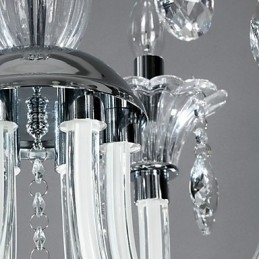 Designer Touch Decorative American Style Lodge 6 Light Chandelier With Glass Shade