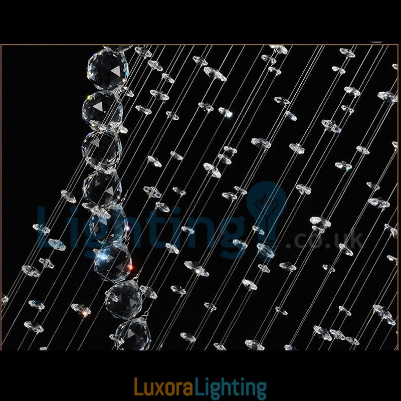 Designer Touch Decorative Modern Contemporary Chandelier Flush mount Pendant Fixture Crystal Rain Drop Light