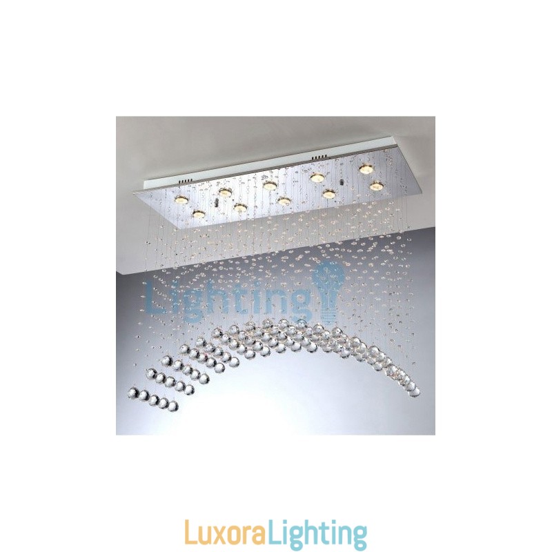 Designer Touch Decorative Modern Contemporary Chandelier Flush mount Pendant Fixture Crystal Rain Drop Light