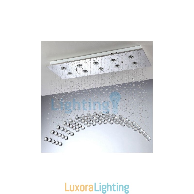 Designer Touch Decorative Modern Contemporary Chandelier Flush mount Pendant Fixture Crystal Rain Drop Light