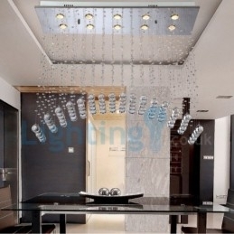 Designer Touch Decorative Modern Contemporary Chandelier Flush mount Pendant Fixture Crystal Rain Drop Light