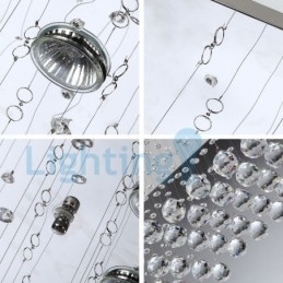Designer Touch Decorative Modern Contemporary Chandelier Flush mount Pendant Fixture Crystal Rain Drop Light