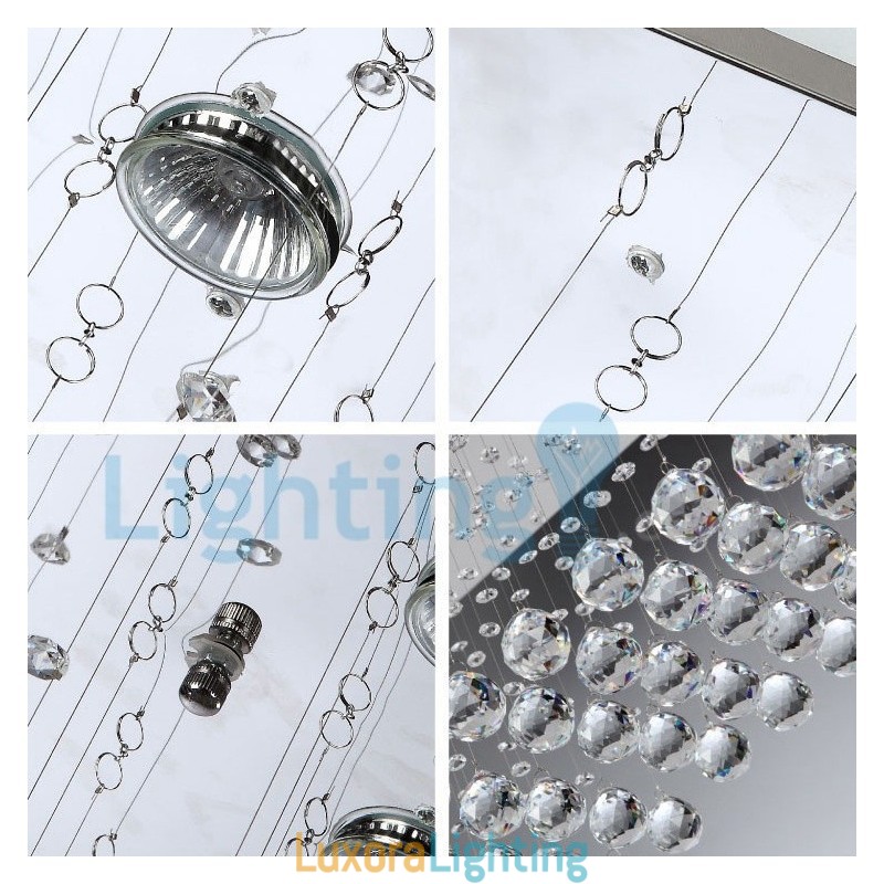 Designer Touch Decorative Modern Contemporary Chandelier Flush mount Pendant Fixture Crystal Rain Drop Light
