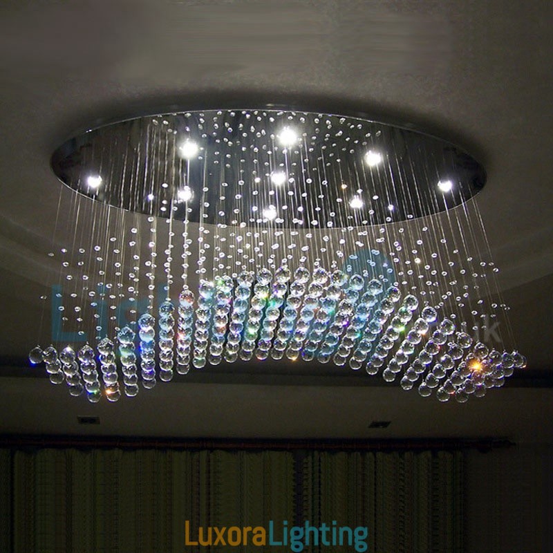 Designer Touch Decorative Modern Contemporary Chandelier Flush mount Pendant Fixture Crystal Rain Drop Light