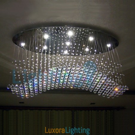 Designer Touch Decorative Modern Contemporary Chandelier Flush mount Pendant Fixture Crystal Rain Drop Light