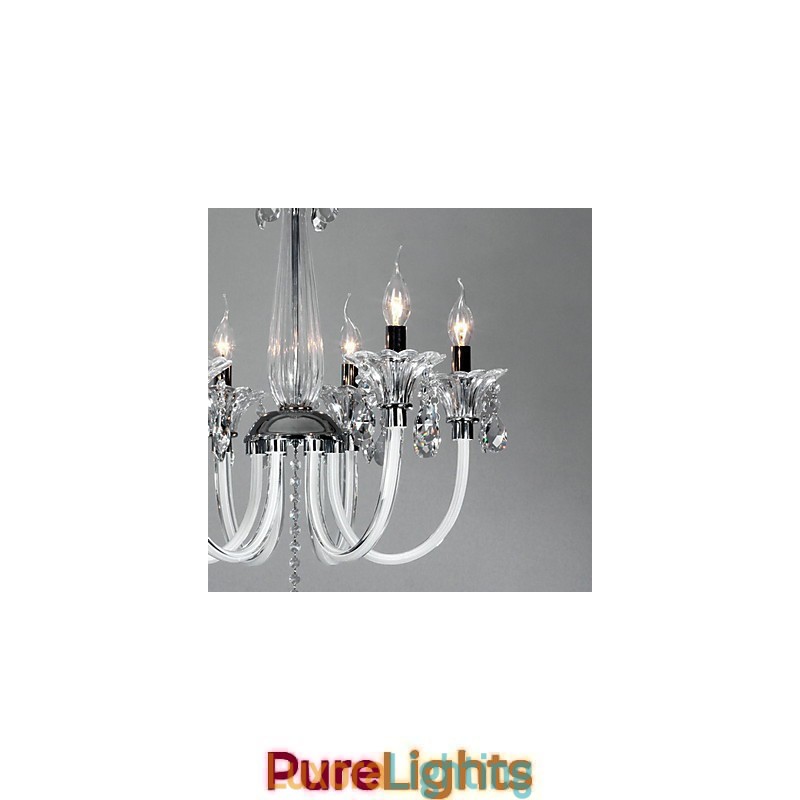 Designer Touch Decorative American Style Lodge 6 Light Chandelier With Glass Shade