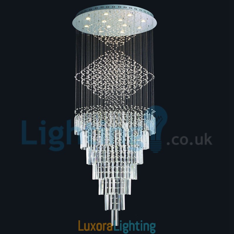 Designer Touch Decorative Modern Contemporary Chandelier Flush mount Pendant Fixture Crystal Rain Drop Light