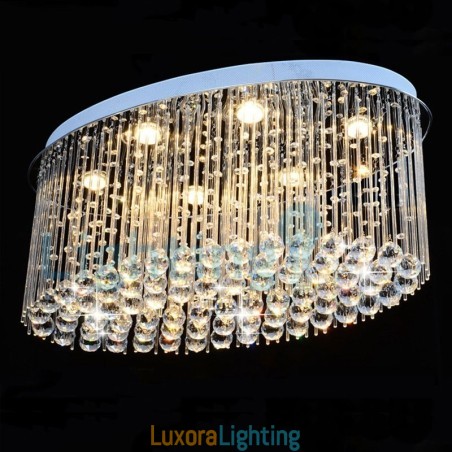 Designer Touch Decorative Modern Contemporary Chandelier Flush mount Pendant Fixture Crystal Rain Drop Light