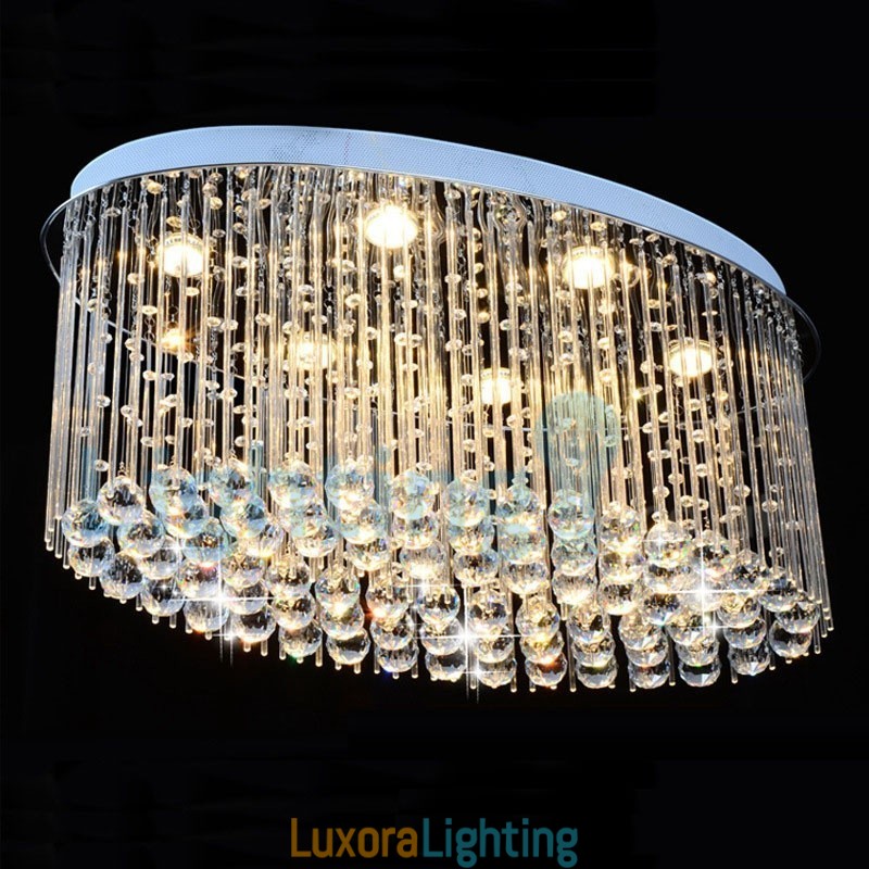 Designer Touch Decorative Modern Contemporary Chandelier Flush mount Pendant Fixture Crystal Rain Drop Light