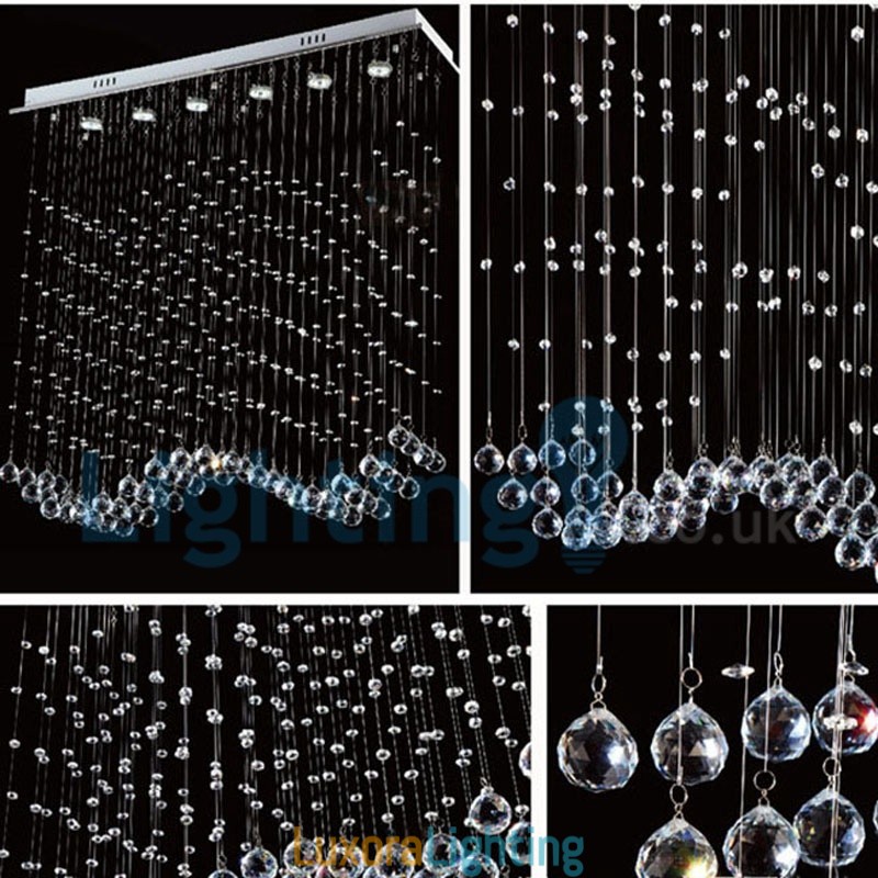 Designer Touch Decorative Modern Contemporary Chandelier Flush mount Pendant Fixture Crystal Rain Drop Light