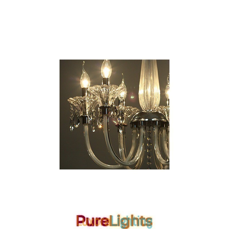 Designer Touch Decorative American Style Lodge 6 Light Chandelier With Glass Shade