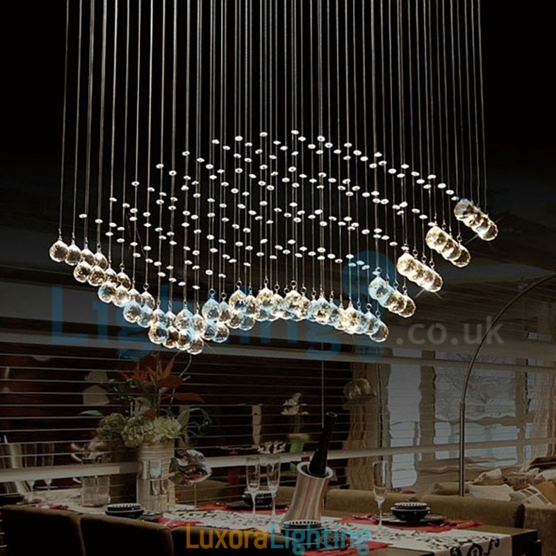 Designer Touch Decorative Modern Contemporary Chandelier Flush mount Pendant Fixture Crystal Rain Drop Light