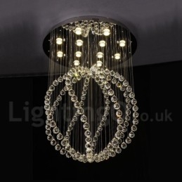 Designer Touch Decorative Modern Contemporary Chandelier Flush mount Pendant Fixture Crystal Rain Drop Light