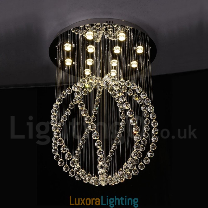 Designer Touch Decorative Modern Contemporary Chandelier Flush mount Pendant Fixture Crystal Rain Drop Light