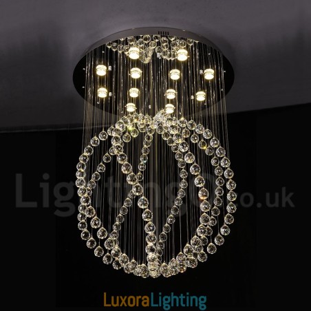 Designer Touch Decorative Modern Contemporary Chandelier Flush mount Pendant Fixture Crystal Rain Drop Light