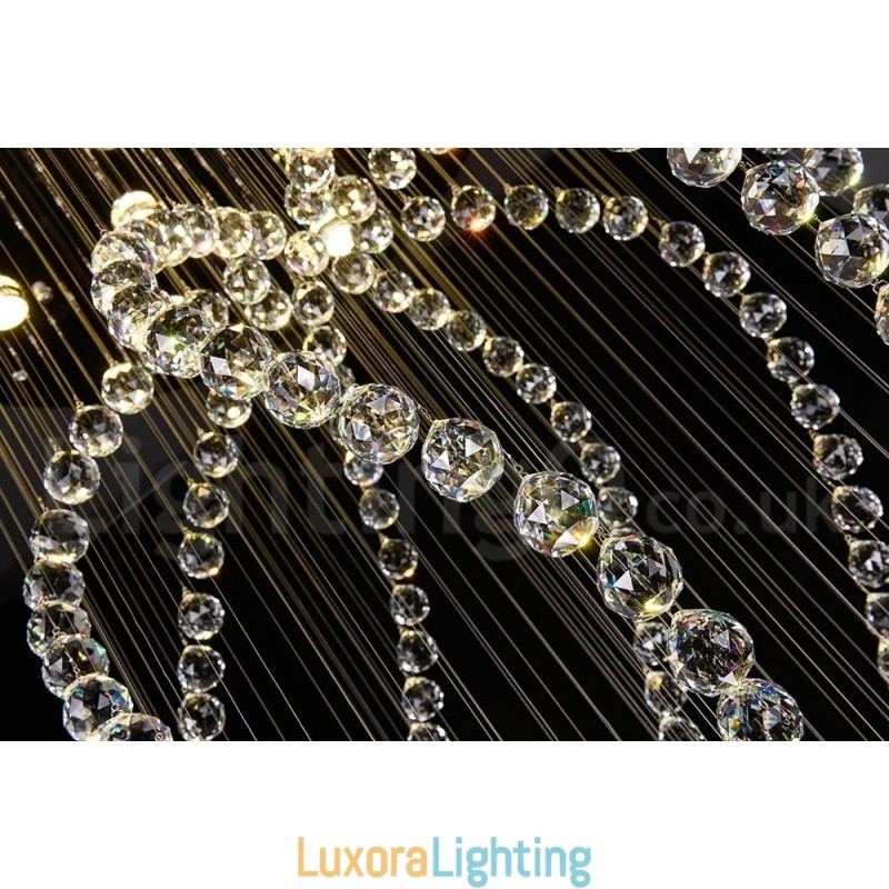 Designer Touch Decorative Modern Contemporary Chandelier Flush mount Pendant Fixture Crystal Rain Drop Light