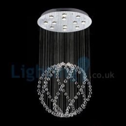 Designer Touch Decorative Modern Contemporary Chandelier Flush mount Pendant Fixture Crystal Rain Drop Light