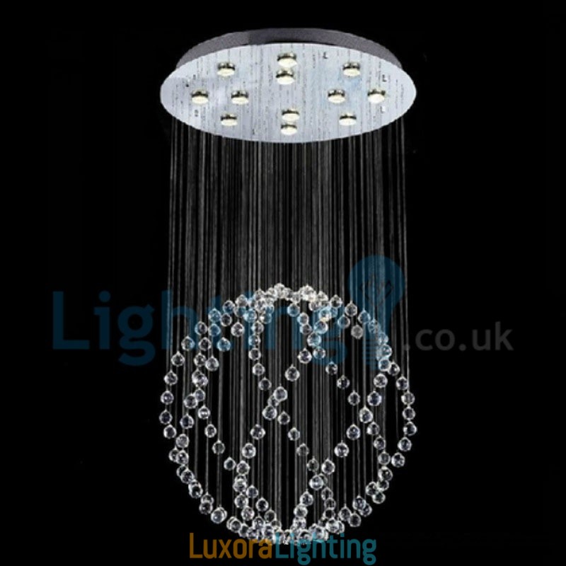 Designer Touch Decorative Modern Contemporary Chandelier Flush mount Pendant Fixture Crystal Rain Drop Light