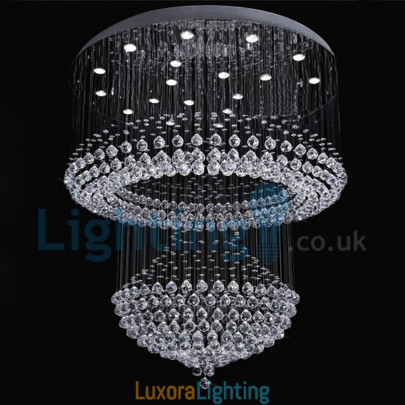 Designer Touch Decorative Modern Contemporary Chandelier Flush mount Pendant Fixture Crystal Rain Drop Light