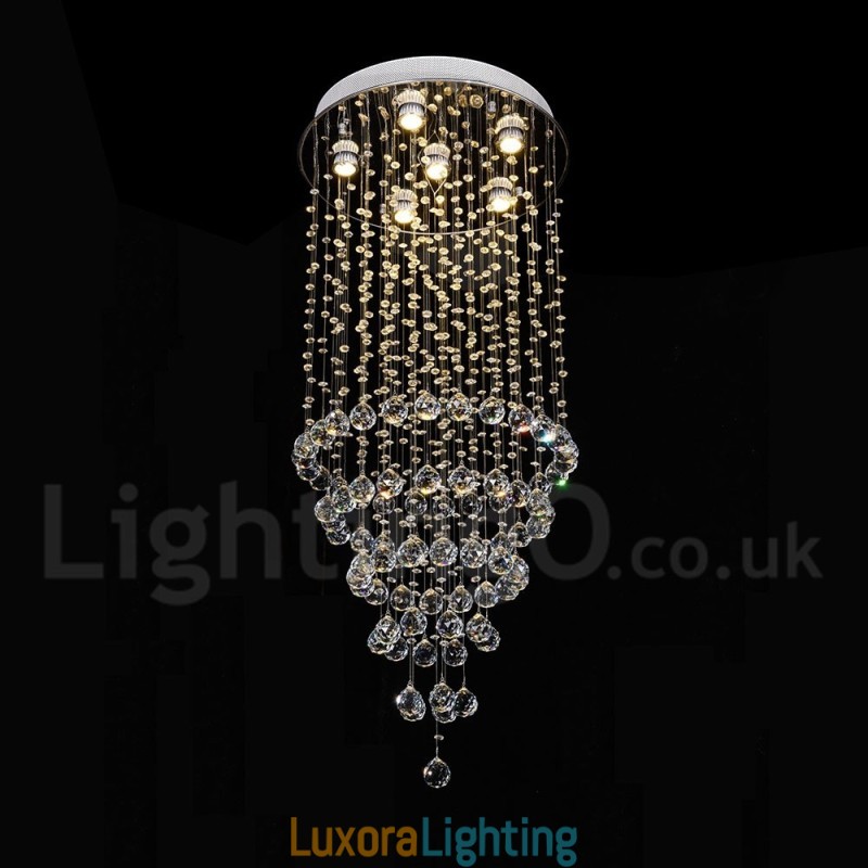 Designer Touch Decorative Modern Contemporary Chandelier Flush mount Pendant Fixture Crystal Rain Drop Light