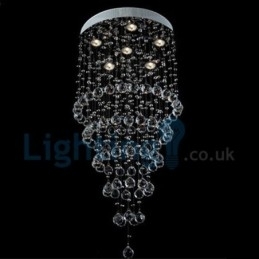 Designer Touch Decorative Modern Contemporary Chandelier Flush mount Pendant Fixture Crystal Rain Drop Light