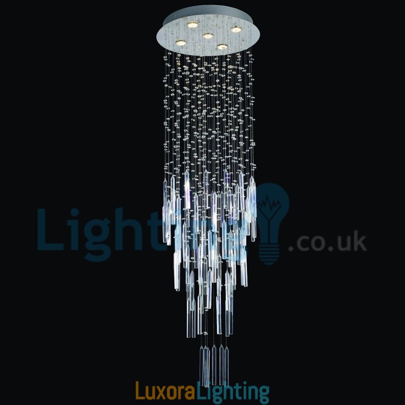 Designer Touch Decorative Modern Contemporary Chandelier Flush mount Pendant Fixture Crystal Rain Drop Light