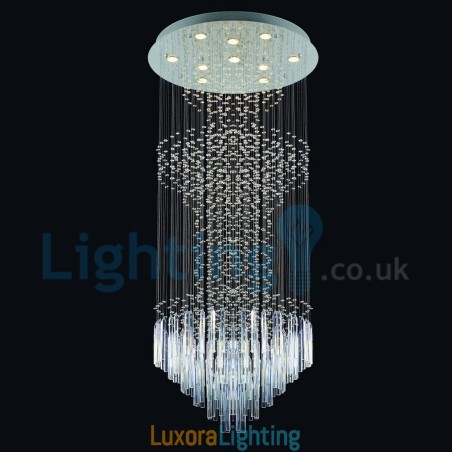 Designer Touch Decorative Modern Contemporary Chandelier Flush mount Pendant Fixture Crystal Rain Drop Light