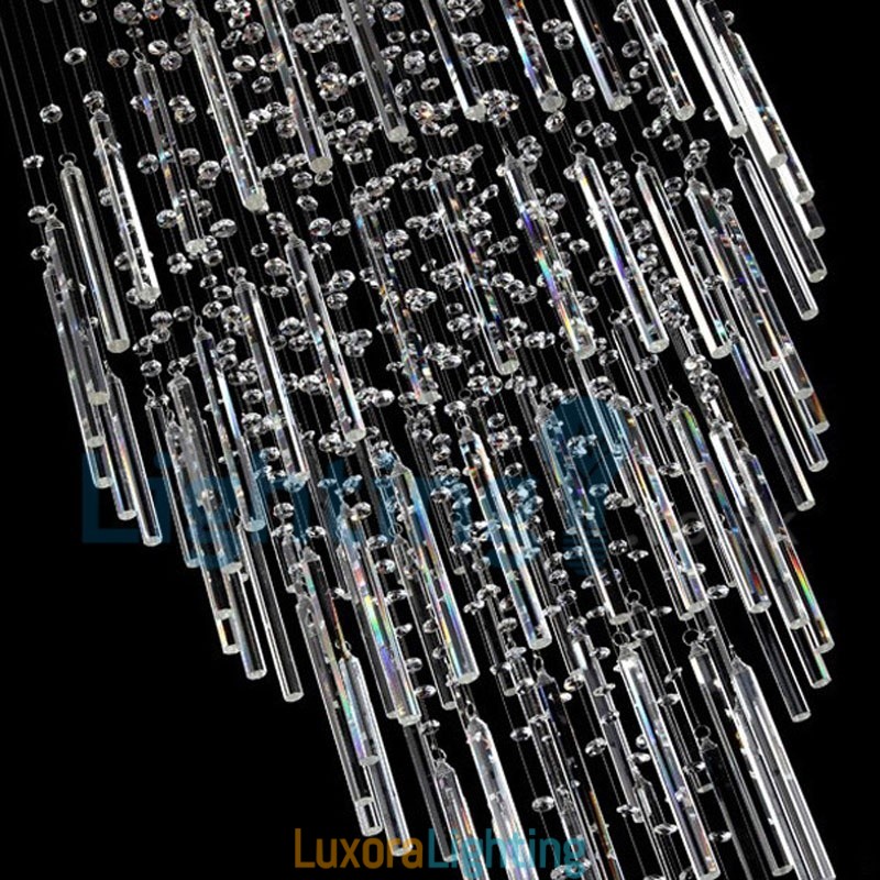 Designer Touch Decorative Modern Contemporary Chandelier Flush mount Pendant Fixture Crystal Rain Drop Light