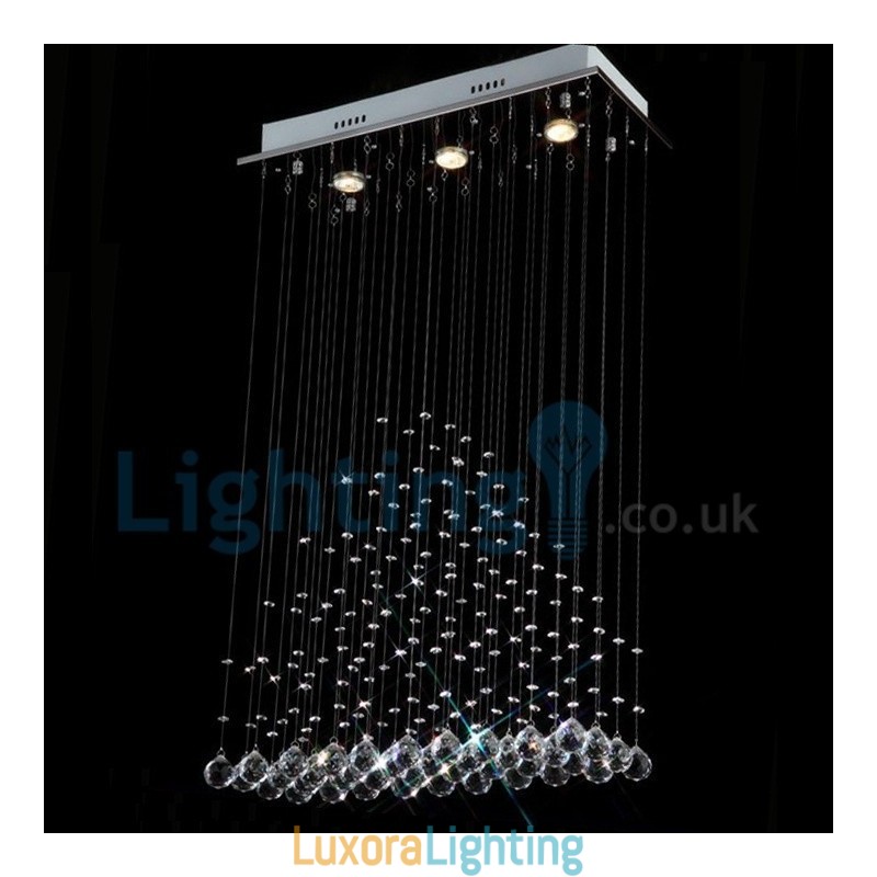 Designer Touch Decorative Modern Contemporary Chandelier Flush mount Pendant Fixture Crystal Rain Drop Light