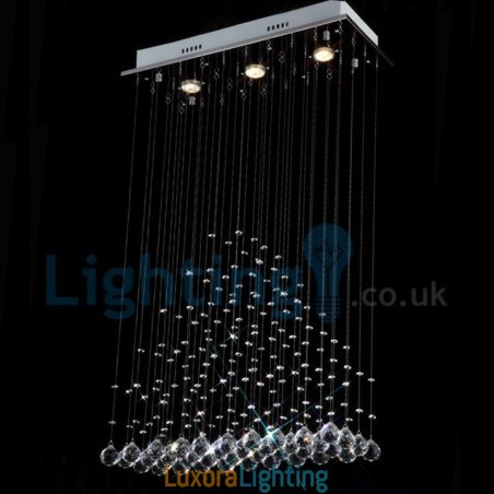 Designer Touch Decorative Modern Contemporary Chandelier Flush mount Pendant Fixture Crystal Rain Drop Light