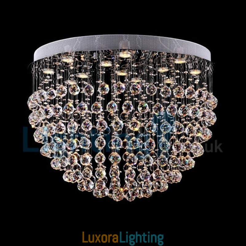 Designer Touch Decorative Modern Contemporary Chandelier Flush mount Pendant Fixture Crystal Rain Drop Light