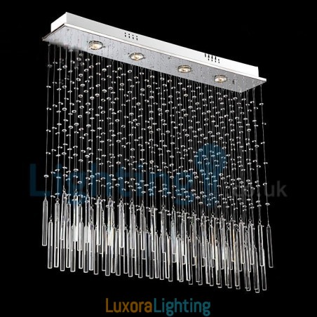 Designer Touch Decorative Modern Contemporary Chandelier Flush mount Pendant Fixture Crystal Rain Drop Light