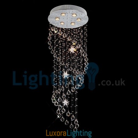 Designer Touch Decorative Modern Contemporary Chandelier Flush mount Pendant Fixture Crystal Rain Drop Light