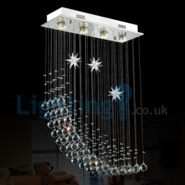 Designer Touch Decorative Modern Contemporary Chandelier Flush mount Pendant Fixture Crystal Rain Drop Light