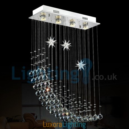Designer Touch Decorative Modern Contemporary Chandelier Flush mount Pendant Fixture Crystal Rain Drop Light