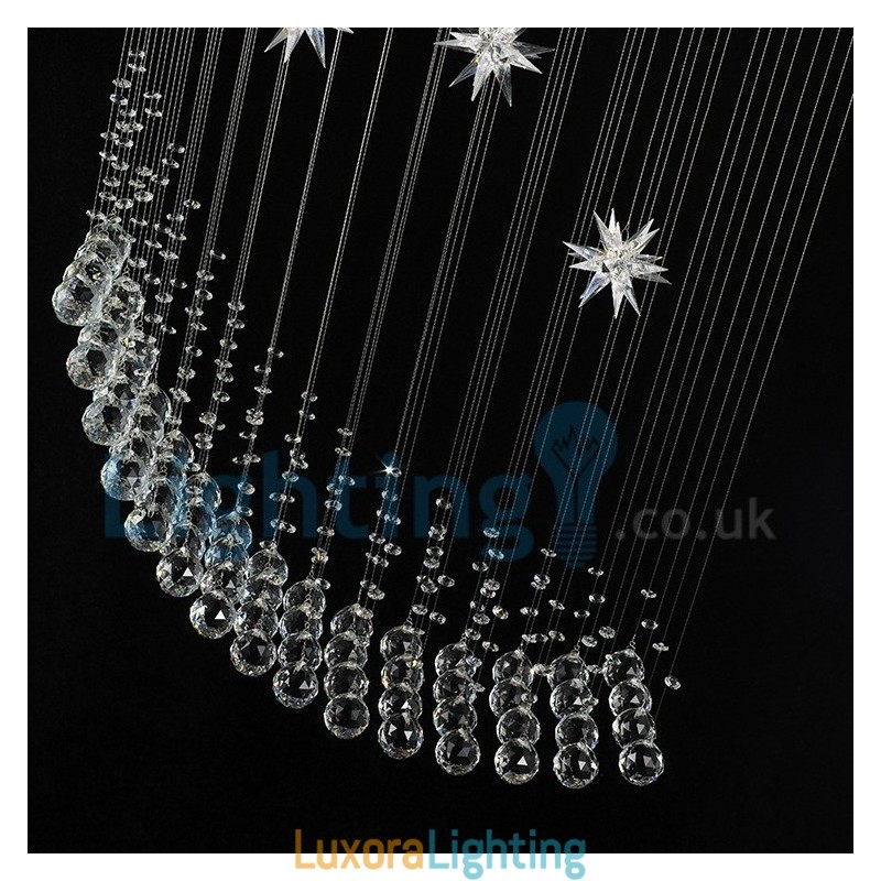 Designer Touch Decorative Modern Contemporary Chandelier Flush mount Pendant Fixture Crystal Rain Drop Light