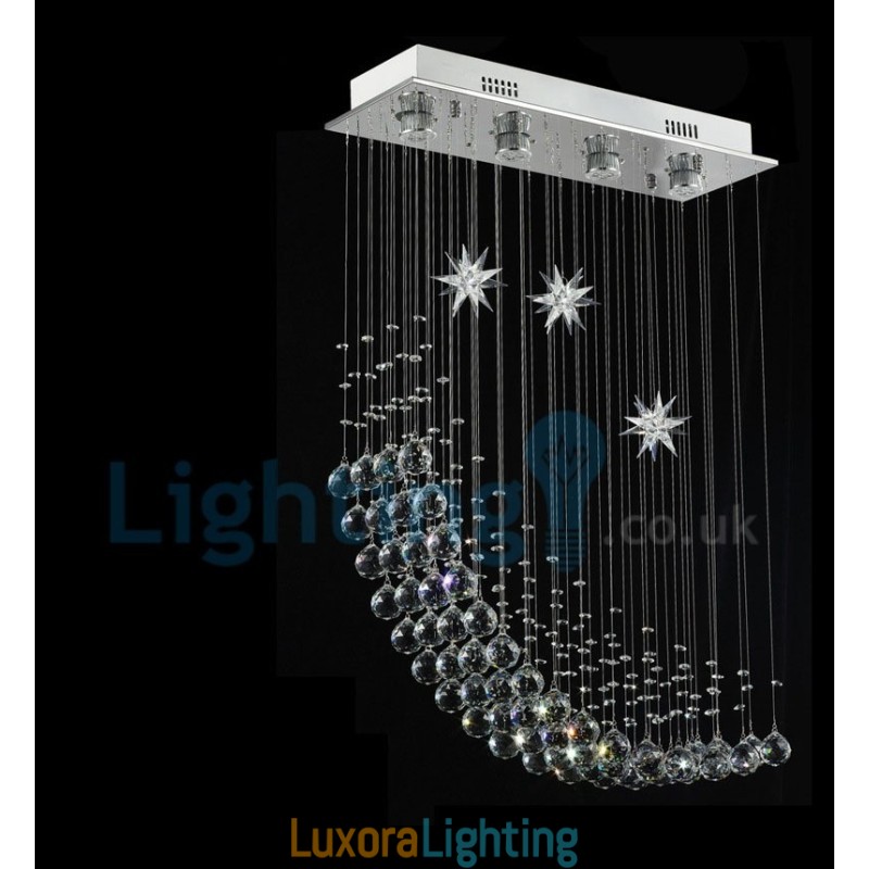 Designer Touch Decorative Modern Contemporary Chandelier Flush mount Pendant Fixture Crystal Rain Drop Light