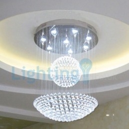 Designer Touch Decorative Modern Contemporary Chandelier Flush mount Pendant Fixture Crystal Rain Drop Light