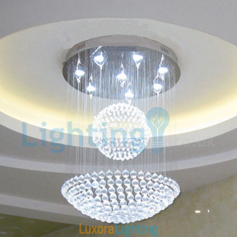 Designer Touch Decorative Modern Contemporary Chandelier Flush mount Pendant Fixture Crystal Rain Drop Light