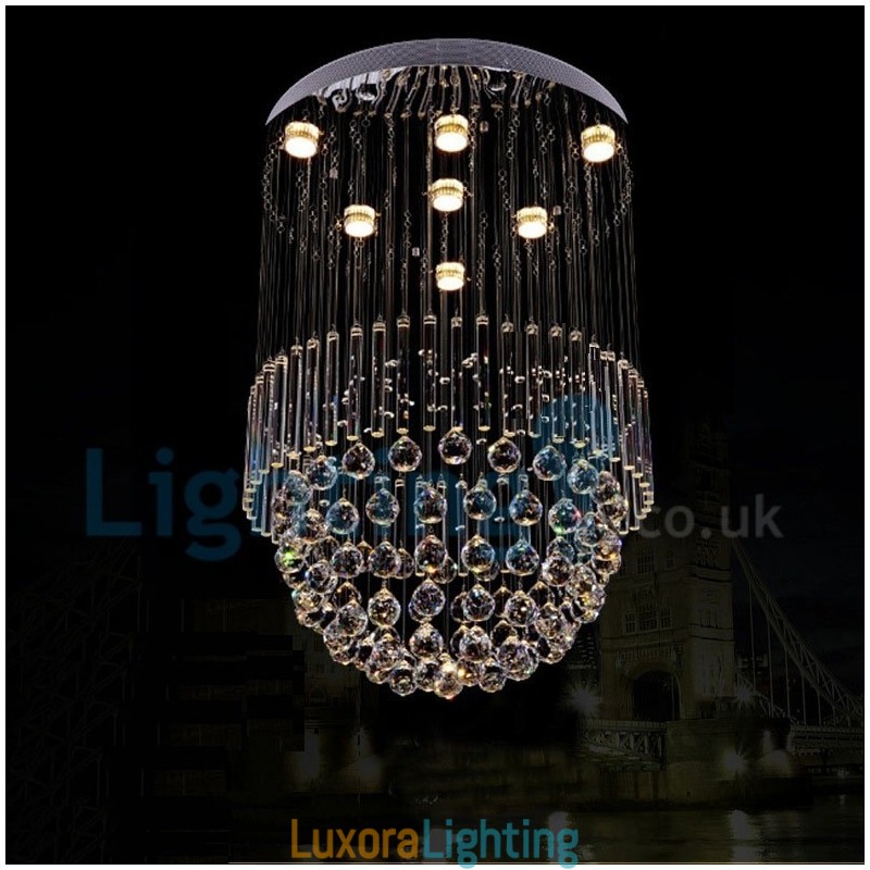 Designer Touch Decorative Modern Contemporary Chandelier Flush mount Pendant Fixture Crystal Rain Drop Light