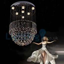 Designer Touch Decorative Modern Contemporary Chandelier Flush mount Pendant Fixture Crystal Rain Drop Light