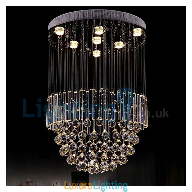 Designer Touch Decorative Modern Contemporary Chandelier Flush mount Pendant Fixture Crystal Rain Drop Light