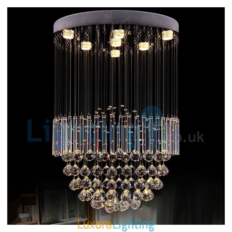 Designer Touch Decorative Modern Contemporary Chandelier Flush mount Pendant Fixture Crystal Rain Drop Light