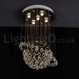 Designer Touch Decorative Modern Contemporary Chandelier Flush mount Pendant Fixture Crystal Rain Drop Light